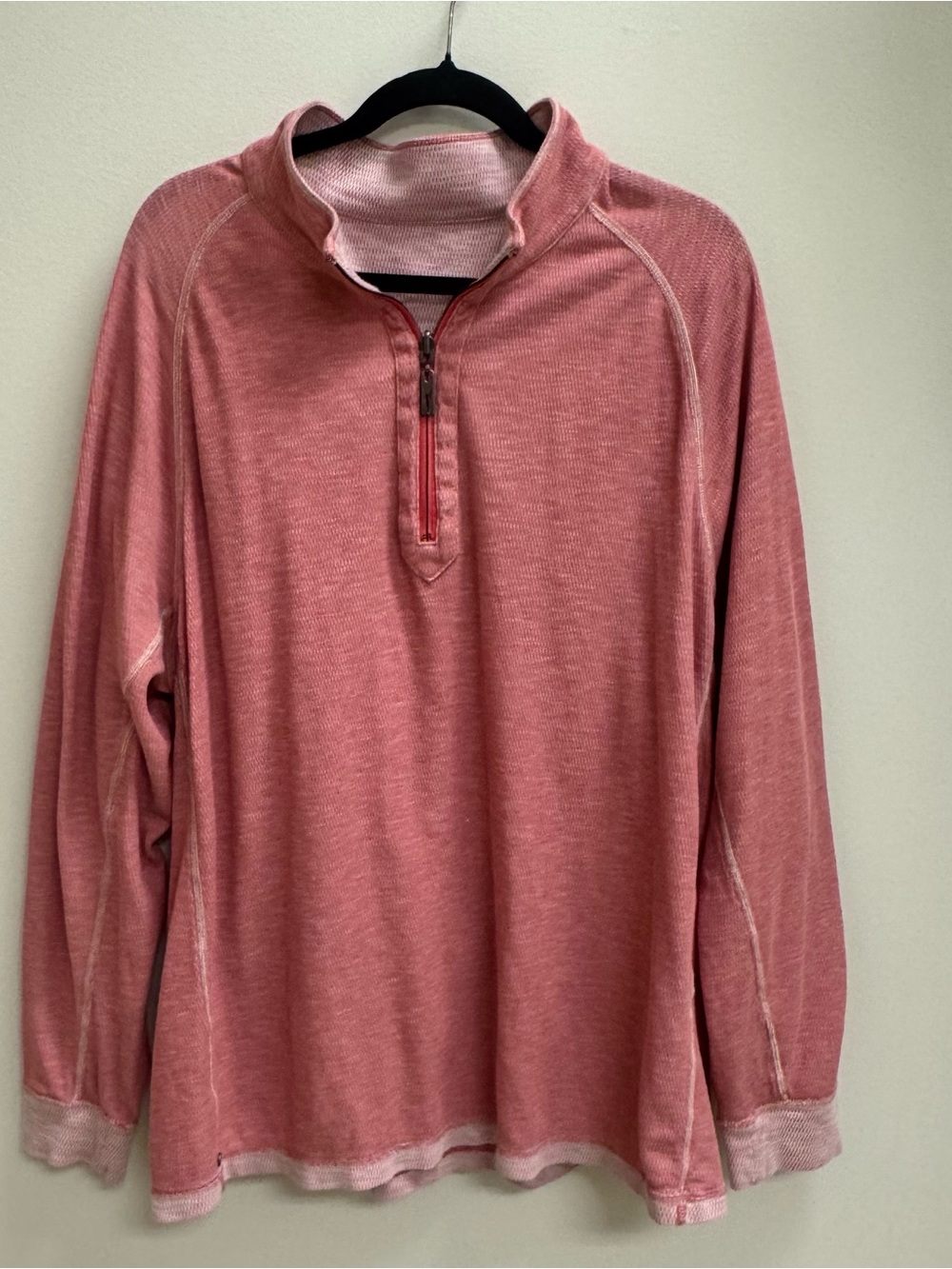 Tommy Bahama 1/4 Zip Pullover Lightweight Shirt Pink Casual Coastal Preppy XL